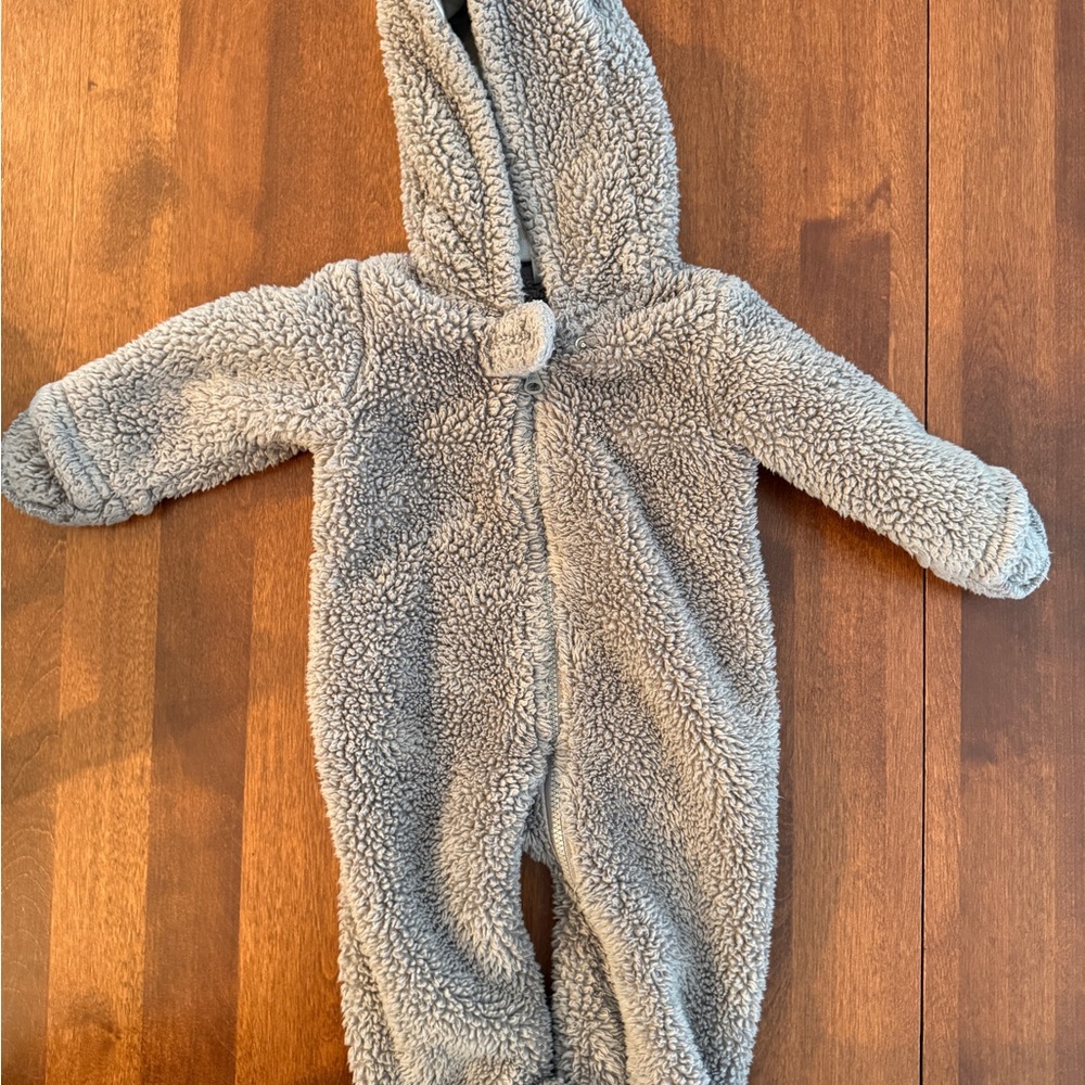 Carter's Gray Sherpa Footed One Piece